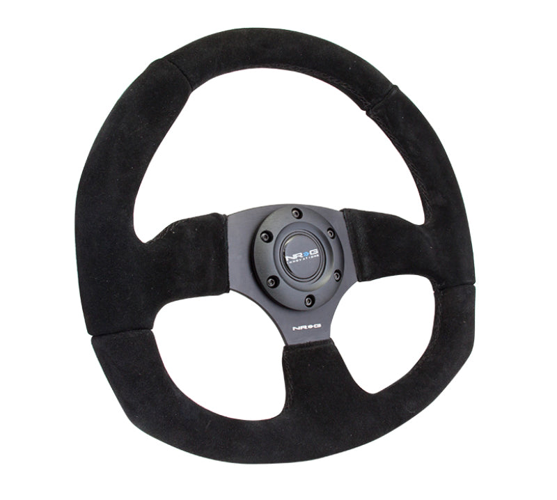 NRG Reinforced Steering Wheel (320mm Horizontal / 330mm Vertical) Black Suede w/ Black Stitching (RST-009S) - photo 4