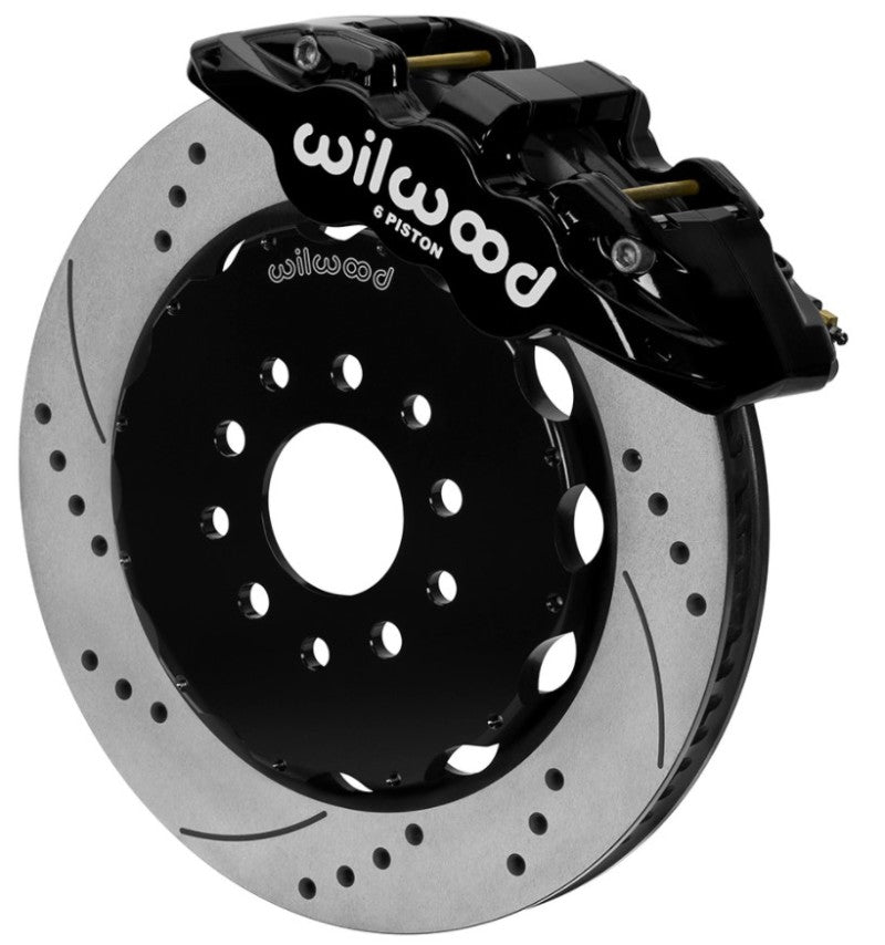 Wilwood 1997-2013 Chevrolet Corvette C5/C6 Aero6 Front Big Brake Kit (14in) - Black / Drilled & Slotted