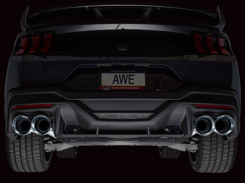 AWE Tuning 2024 Ford Mustang Dark Horse S650 RWD Track Edition Cat-Back Exhaust with Quad Chrome Silver Tips - photo 4