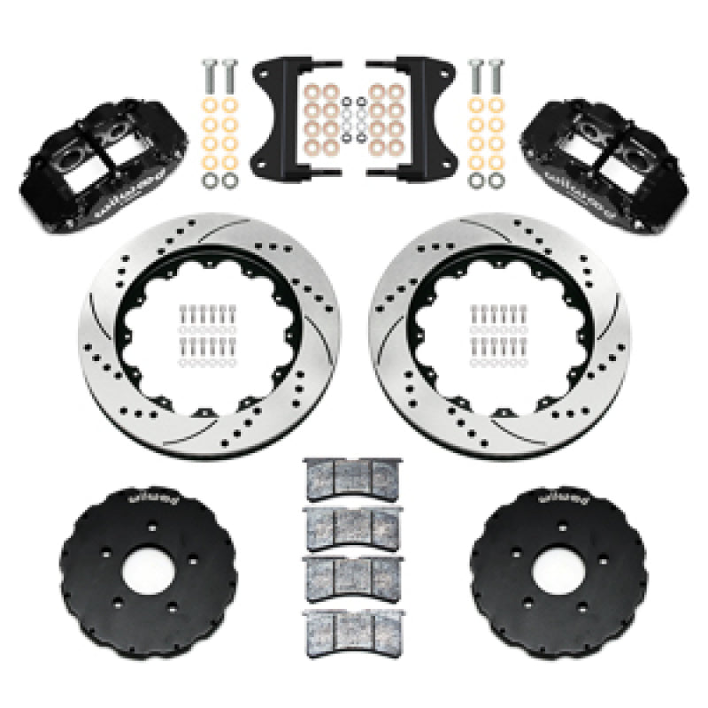 Wilwood 2014-2019 Chevrolet Corvette C7 Forged Narrow Superlite 6R Front Big Brake Kit (14in) - Black / Drilled & Slotted
