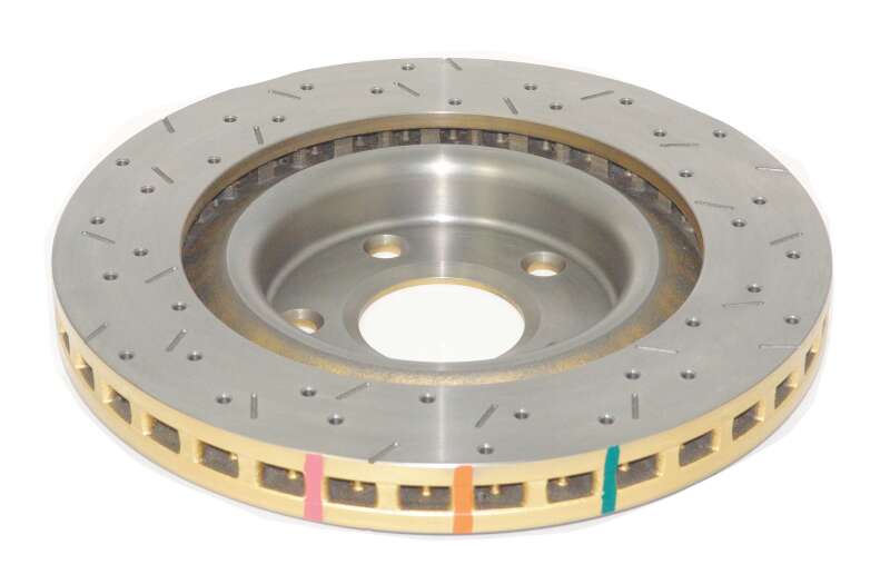 DBA Chevrolet Corvette (C5/C6) 4000 Series XS Drilled & Slotted Front Brake Rotor, Gold Hat (DBA42994XS)