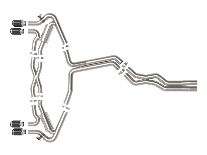aFe 2020-2022 Audi RS6 Avant V8 4L MACH Force-Xp 3in to 2.5in 304 Stainless Steel Cat-Back Exhaust with Carbon Tip - photo 2