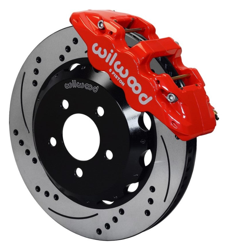 Wilwood 2016+ Chevrolet Camaro Aero6 Front Big Brake Kit (15in) - Red / Drilled & Slotted