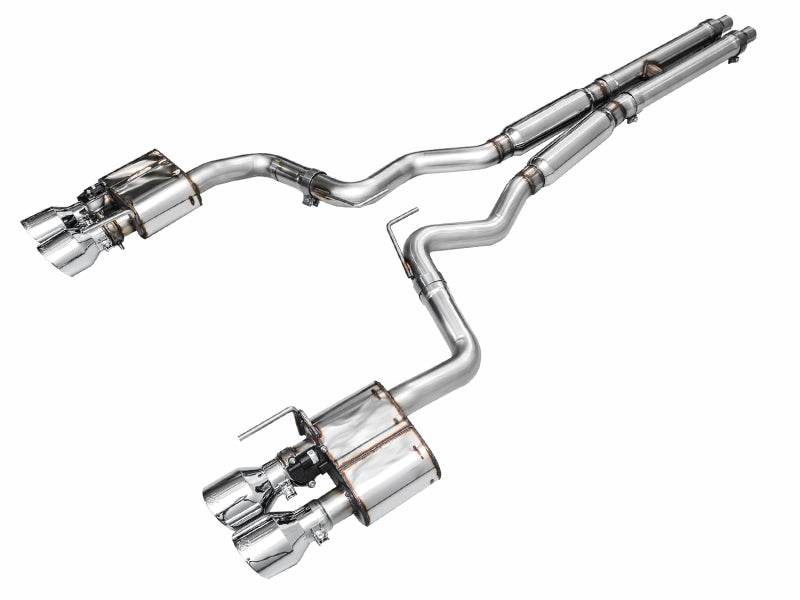 AWE Tuning 2024 Ford Mustang GT Fastback S650 RWD SwitchPath Cat-Back Exhaust with Quad Chrome Silver Tips - photo 2