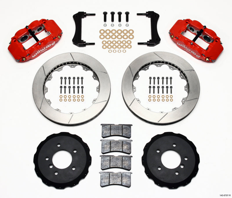 Wilwood BMW M3 E36 Forged Narrow Superlite 6R Front Big Brake Kit (13.06in) - Red / Slotted