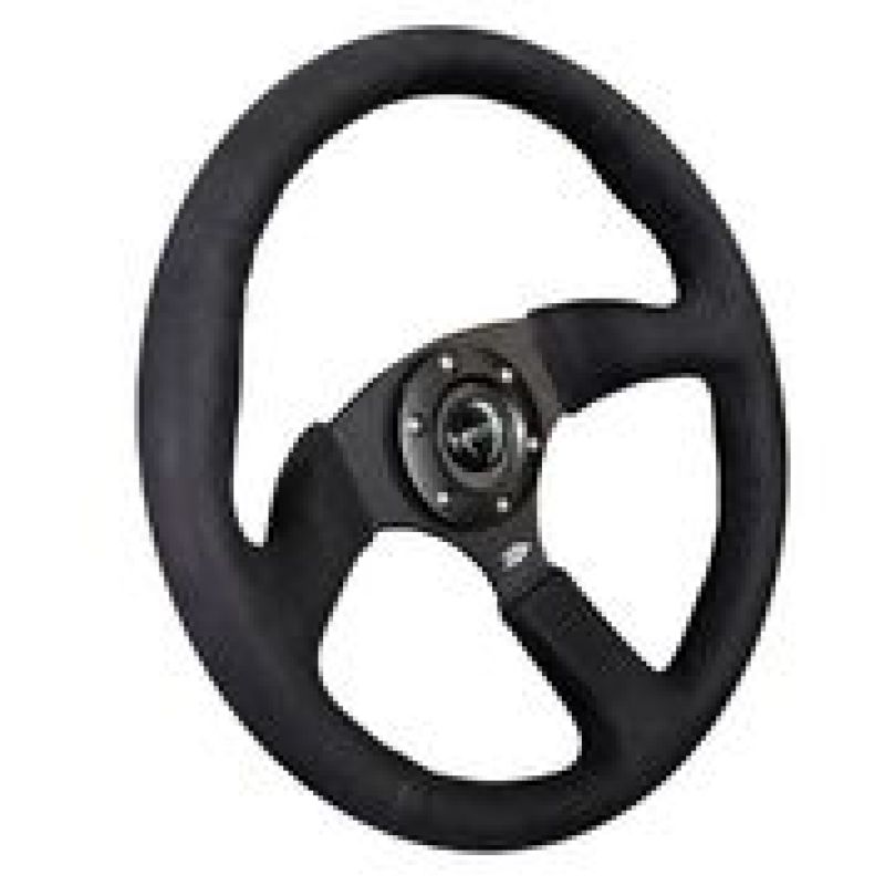 NRG Reinforced Steering Wheel (350mm / 2.5in. Deep)Black Alcantara Comfort Grip w/ 4mm Matte Black Spokes (RST-023MB-SA) - photo 3