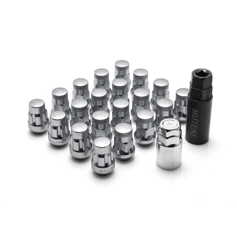 Muteki SR35 Closed End Lug Nuts w/ Lock Set - Satin Silver 12x1.50 35mm (32926SSP)
