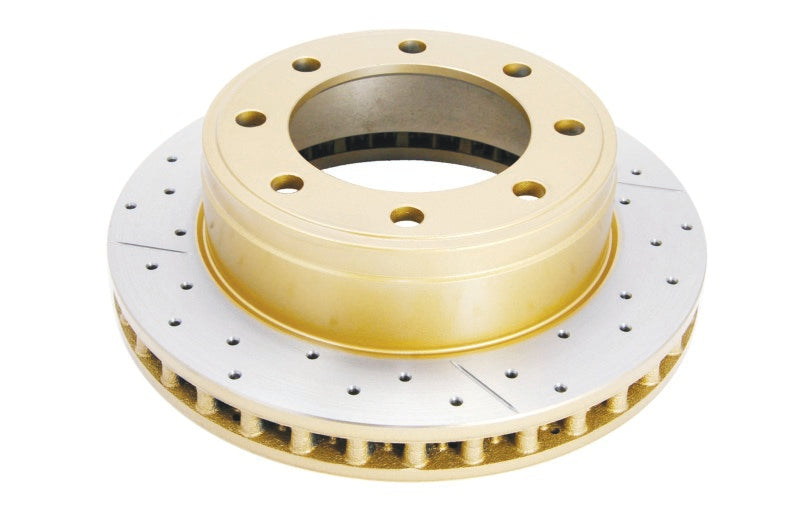 DBA Chevrolet Camaro (5th Gen) / Camaro (6th Gen) Street Series Drilled & Slotted Rear Brake Rotor, Gold Hat (DBA2605X)