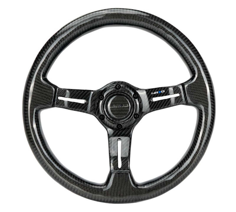 NRG Carbon Fiber Steering Wheel 350mm / 1.5in Deep Dish w/ Carbon Fiber Center Spoke (ST-010CF-CF)