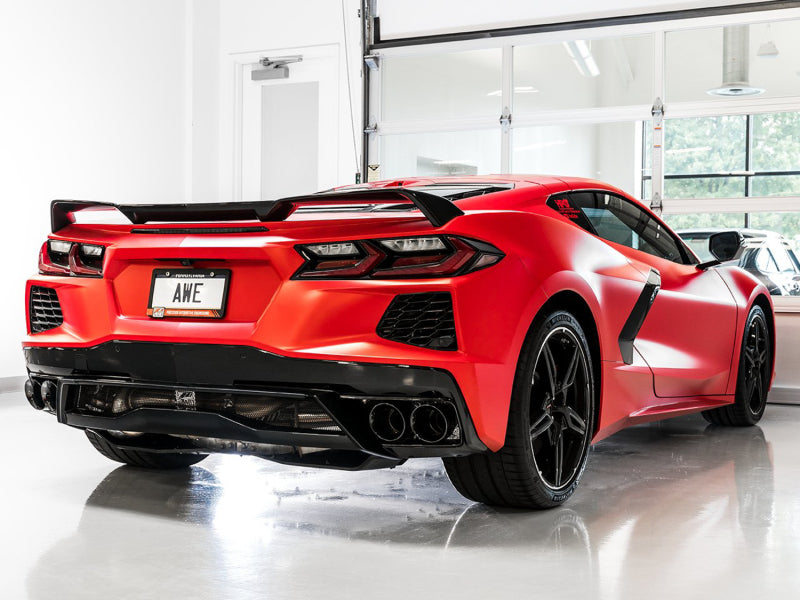 AWE Tuning 2020 Chevrolet Corvette (C8) Track Edition Exhaust - Quad Diamond Black Tips - photo 2