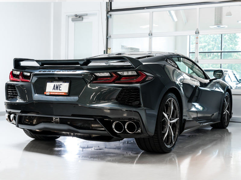 AWE Tuning 2020 Chevrolet Corvette (C8) Track Edition Exhaust - Quad Chrome Silver Tips - photo 3