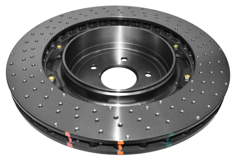 DBA Chevrolet Camaro (5th Gen) 5000 Series XD Drilled & Dimpled 2-Piece Front Brake Rotor, Black Hat (DBA52604BLKXD)