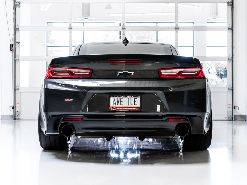 AWE Tuning 2016-2019 Chevrolet Camaro SS Axle-Back Exhaust - Track Edition (Diamond Black Tips) - photo 3