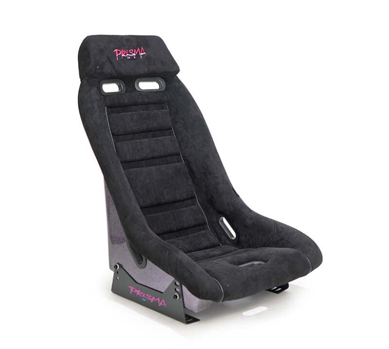 NRG GT Retro Bucket Seat - Black Vegan Leather Black Stitching Multicolor Fiberglass Back w/ Glitter (PRI-150BK-PRISMA)