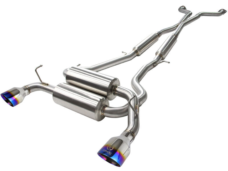 aFe Takeda 2-1/2in 304 Stainless Steel Cat-Back Exhaust Infiniti G37 08-13/Q60 2014-2015 V6-3.7 with Blue Flame Tips - photo 3