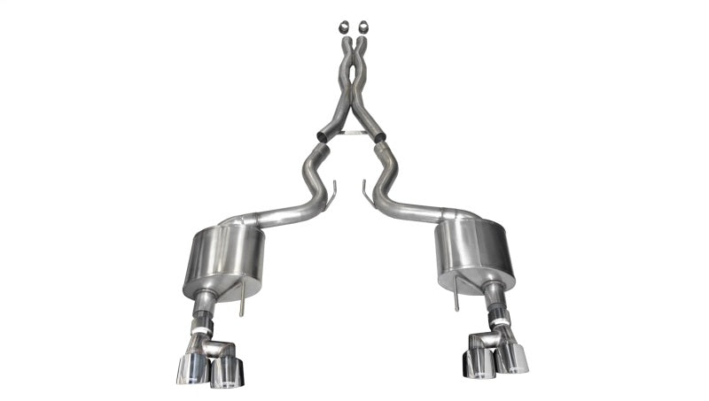 CORSA Performance 2018-2023 Ford Mustang V8 5.0L 3in Cat-Back Dual Rear Exit with 4in Polished Pro-Series Tips - photo 2