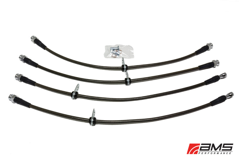 AMS Performance 2008-2015 Mitsubishi EVO X Stainless Steel Brake Lines (4 Lines) (amsAMS.04.01.0004-1)