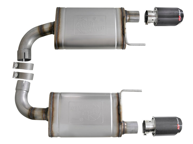 aFe MACH Force-Xp SS Axle-Back Exhaust System with Carbon Fiber Tips 2015-2017 Ford Mustang GT V8-5.0L - photo 4