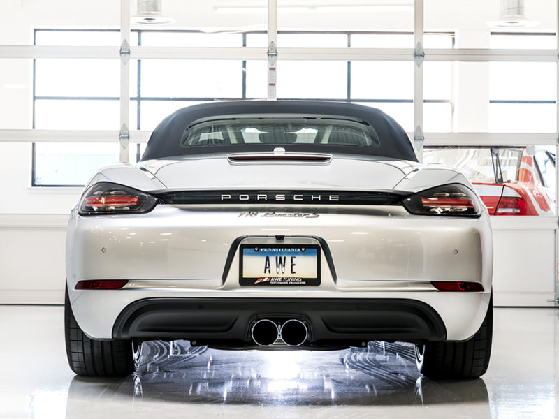 AWE Tuning Porsche 718 Boxster / Cayman Touring Edition Exhaust - Chrome Silver Tips - photo 4