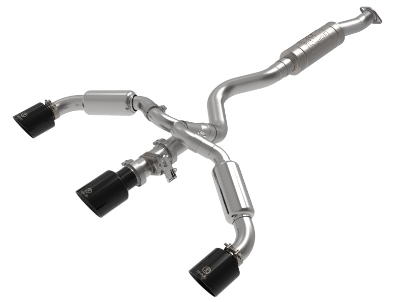 aFe 2023-2024 Toyota GR Corolla L3 1.6L Gemini XV 3in to 2-1/2in Cat-Back Exhaust with Black Tips