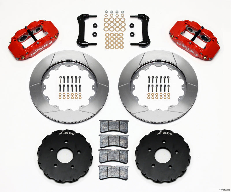 Wilwood 2005-2013 Chevrolet Corvette C6 Forged Narrow Superlite 6R Front Big Brake Kit (14in) - Red / Slotted