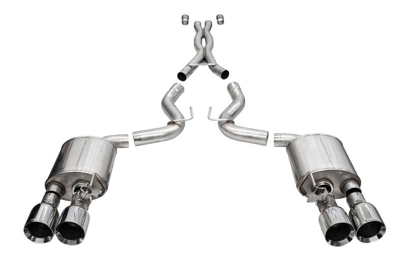 CORSA Performance 2020-2022 Ford Mustang GT500 3.0in Dual Rear Exit Cat-Back with Twin 5.0in Polished. Straight Cut Pro Tip - photo 2