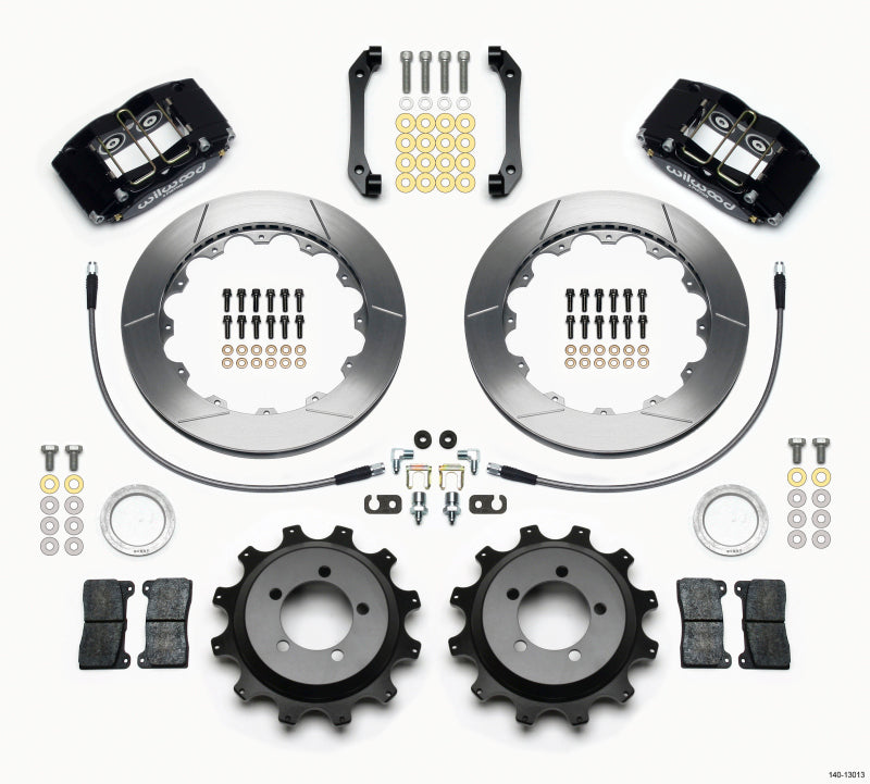 Wilwood 2006-2007 Subaru WRX Dynapro Radial Rear Big Brake Kit (12.88in) - Black / Slotted