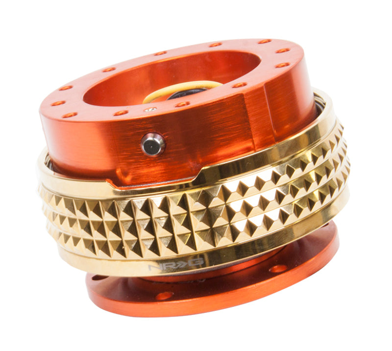 NRG Quick Release Kit - Pyramid Edition - Orange Body / Chrome Gold Pyramid Ring (SRK-210OR/CG)