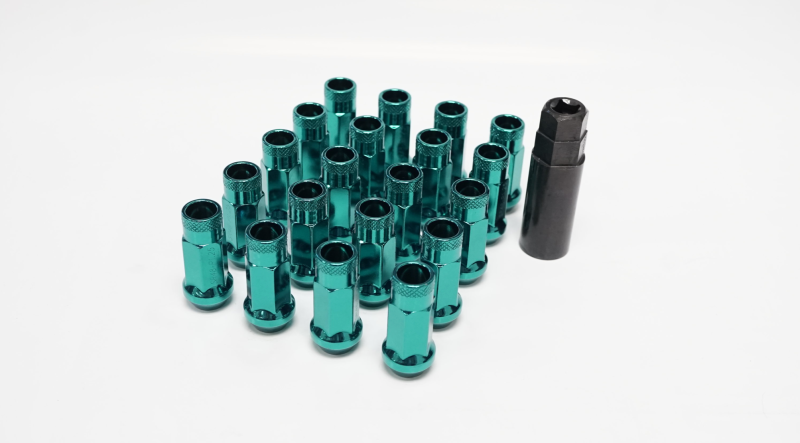 Muteki SR48 Open End Lug Nuts - Green Blue 12x1.25 48mm (32905GB)