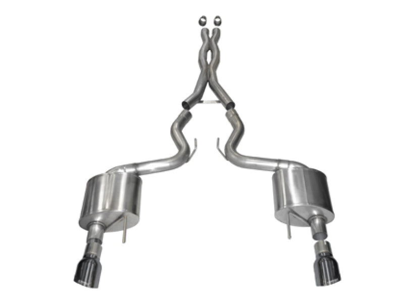 CORSA Performance 2015-2017 Ford Mustang GT Coupe 5.0L 3in Sport Cat-Back Exhaust Dual Rear Exit with Gun Metal Tips