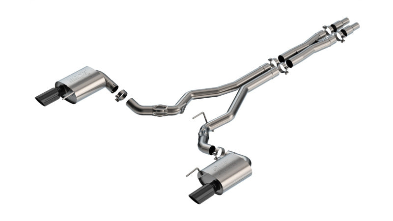 Borla 2024 Ford Mustang GT 5.0L V8 without Active Exhaust ATAK Cat-Back Exhaust System - Black Chrome