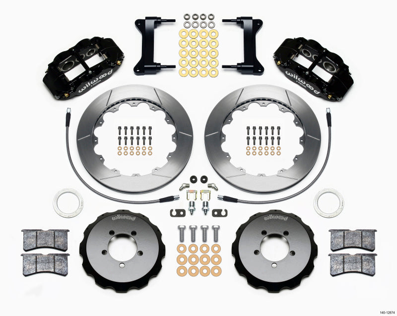 Wilwood 1999-2012 Subaru WRX Forged Narrow Superlite 6R Front Big Brake Kit (13.06in) - Black / Slotted