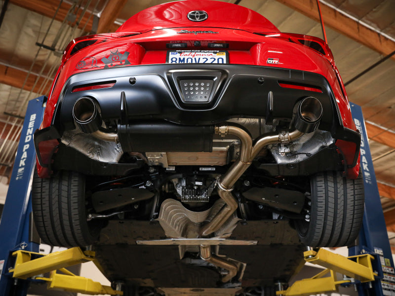aFe POWER Takeda 2020 Toyota Supra L6-3.0L 3in-2.5in 304 Stainless Steel Cat-Back Exhaust Blue Flame Tips - photo 4