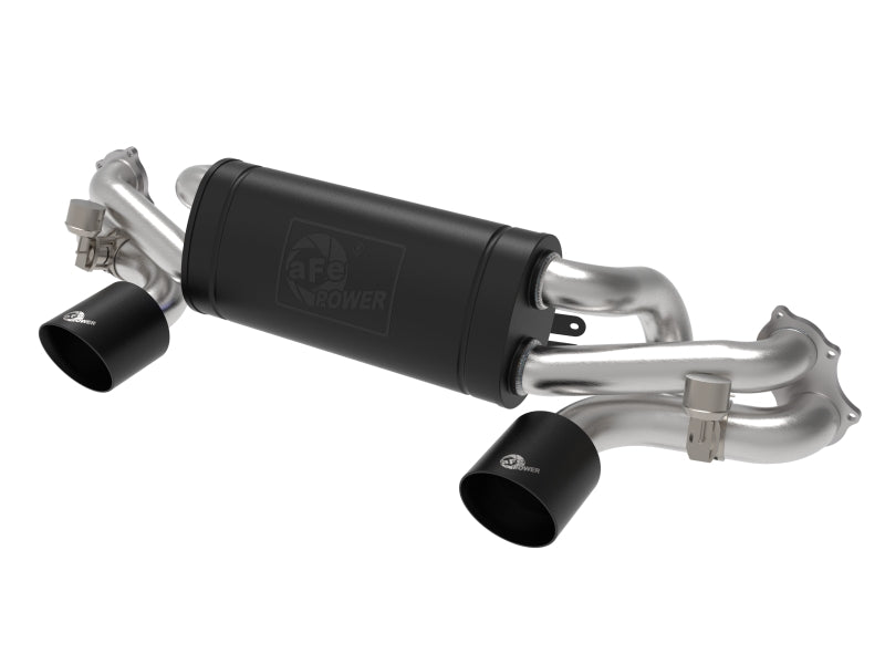 aFe MACH Force-Xp 2.25in-2.5in 304 Stainless Steel Exhaust Cat-Back Porsche 2020-2022 Cayman GT4(718) 4.0L - Black Tips