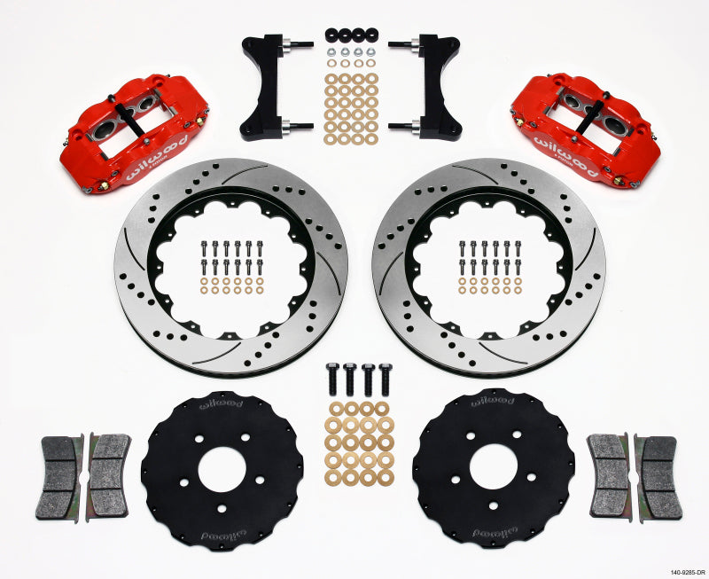 Wilwood Mitsubishi Lancer Evolution VIII Forged Narrow Superlite 6R Front Big Brake Kit (14in) - Red / Drilled & Slotted