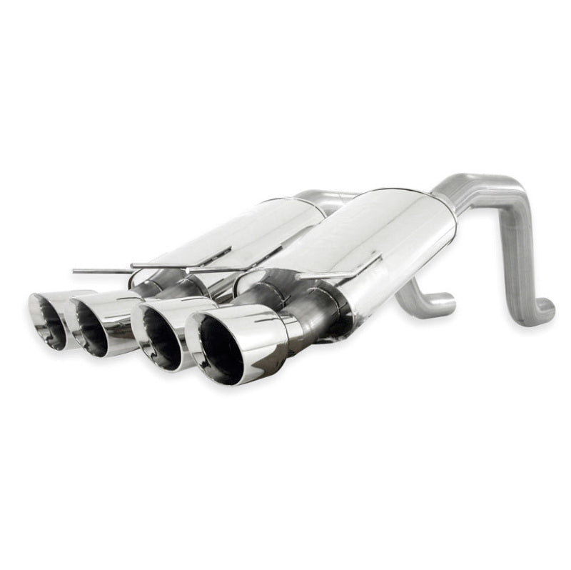 Stainless Works 2006-2013 Corvette C6ZO6/ZR1 3in Axle-Back Chambered Mufflers Quad 4in Rolled Edge Tips