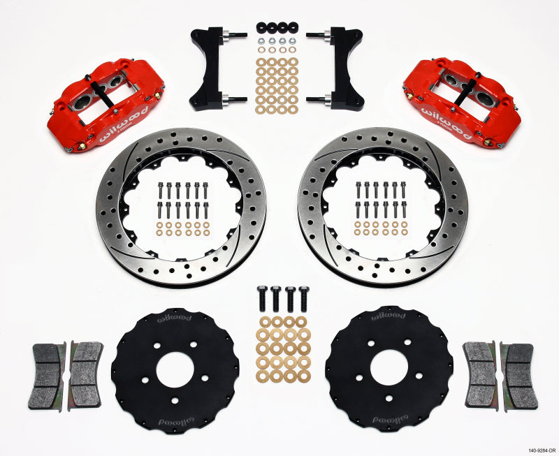 Wilwood Mitsubishi Lancer Evolution VIII Forged Narrow Superlite 6R Front Big Brake Kit (13.06in) - Red / Drilled & Slotted