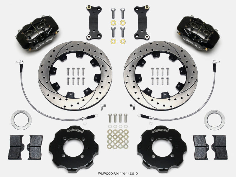Wilwood 2016+ Mazda MX-5 Miata ND Forged Dynalite Front Big Brake Kit (12.19in) - Black / Drilled & Slotted