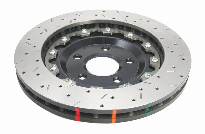 DBA Chevrolet Corvette (C5/C6) 5000 Series XS Drilled & Slotted 2-Piece Front Brake Rotor, Black Hat (DBA52992BLKXS)