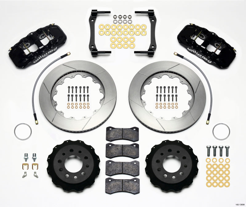 Wilwood 2014-2019 Chevrolet Corvette C7 Aero4 Rear Big Brake Kit (14.25in) - Black / Slotted