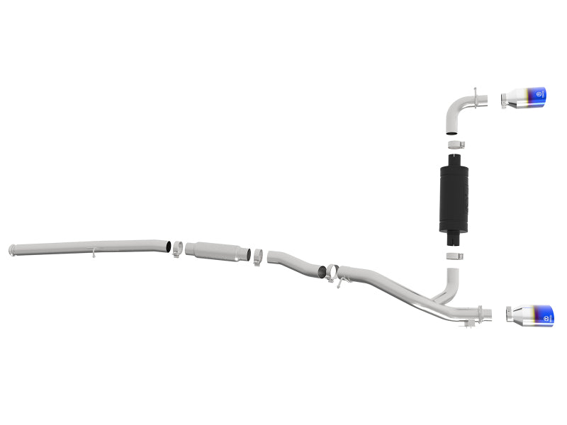 aFe Takeda 3in 304 Stainless Steel Cat-Back Exhaust System with Blue Flame Tip 2016-2018 Ford Focus RS I4-2.3L - photo 6
