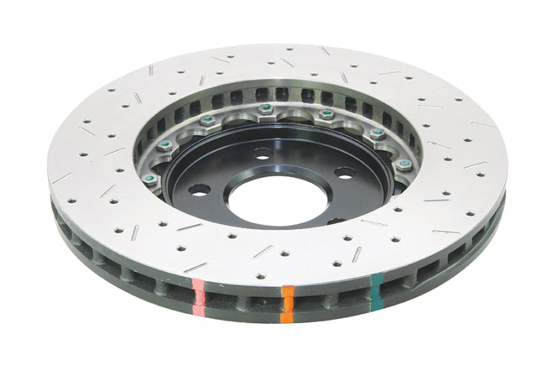 DBA Ford Mustang (S197) 5000 Series XS Drilled & Slotted 2-Piece Front Brake Rotor, Black Hat (DBA52113BLKXS)