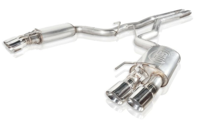 Stainless Works 2018+ Ford Mustang GT 3in Legend Series Cat-Back H-Pipe with Active Valves & Quad Tips