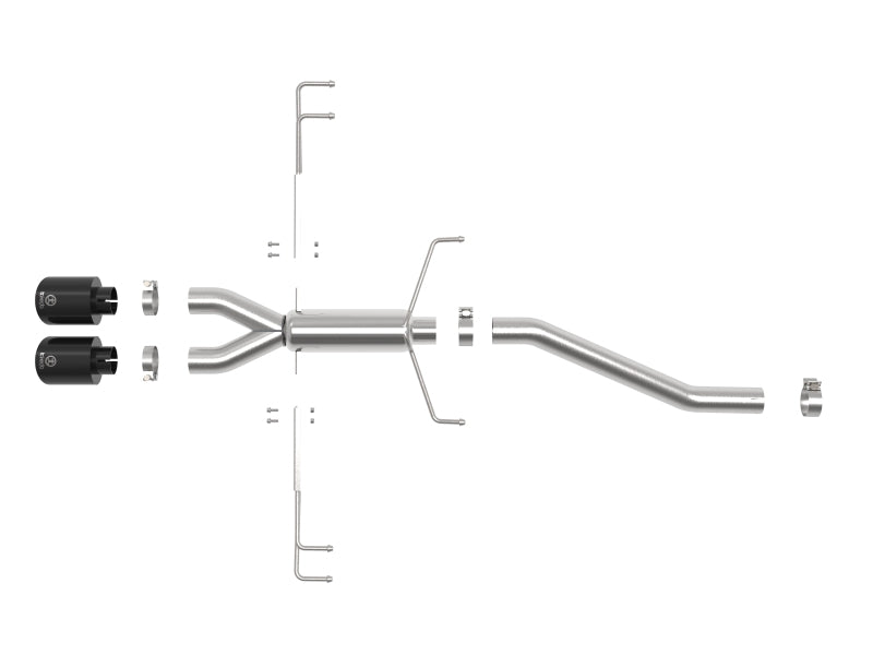 aFe Takeda 2.5in 304 Stainless Steel Axle-Back Exhaust System 2017-2019 Honda Civic Type R L4-2.0L - Black Tip - photo 2