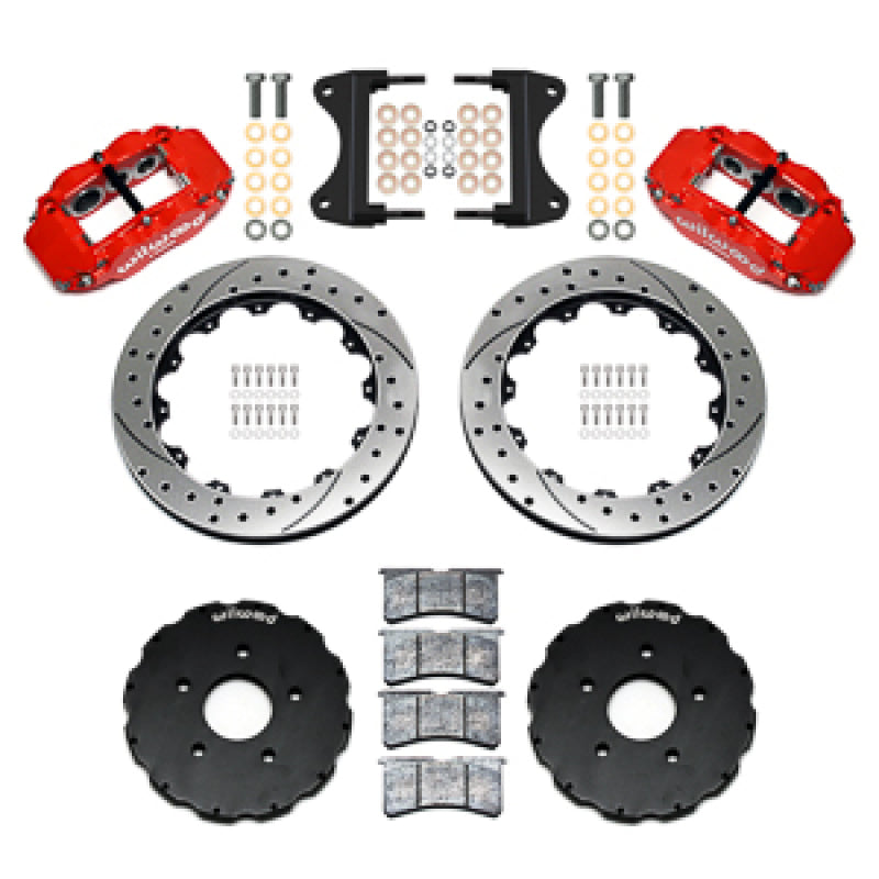 Wilwood 2014-2019 Chevrolet Corvette C7 Forged Narrow Superlite 6R Front Big Brake Kit (13.06in) - Red / Drilled & Slotted
