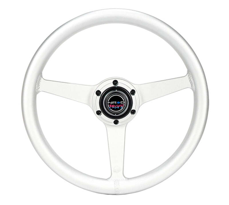 NRG Aluminum Steering Wheel 330mm - Heritage Solid Spoke - Ergonomic Grip - Anadized Silver (RST-071-SL)