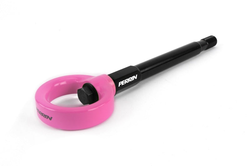Perrin 08-14 Subaru WRX & STI / 08-11 Impreza / 05-09 Legacy Tow Hook Kit (Front) - Hyper Pink (PSP-BDY-231HP)
