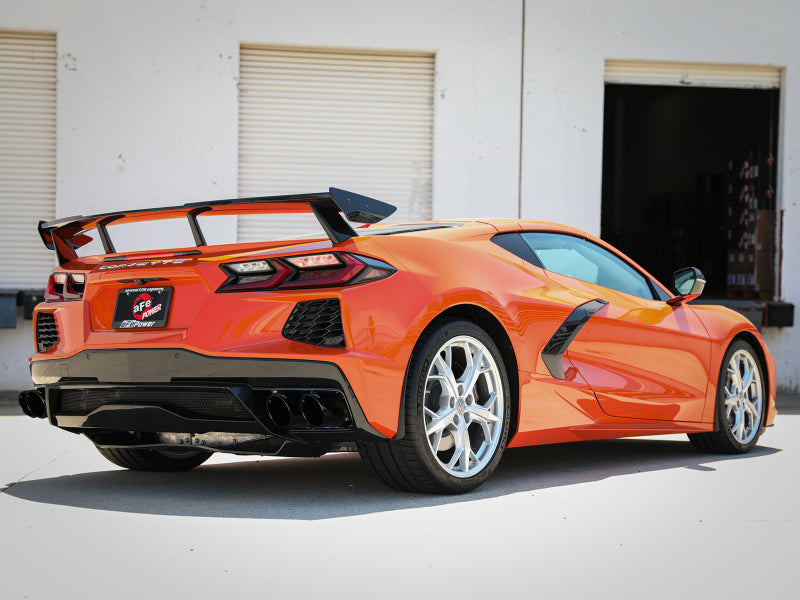 aFe MACH Force-Xp 3in to 2-1/2in 304 Stainless Steel Cat-Back (No Muff.) 2020 Chevrolet Corvette (C8) 6.2L - Black Tip - photo 3