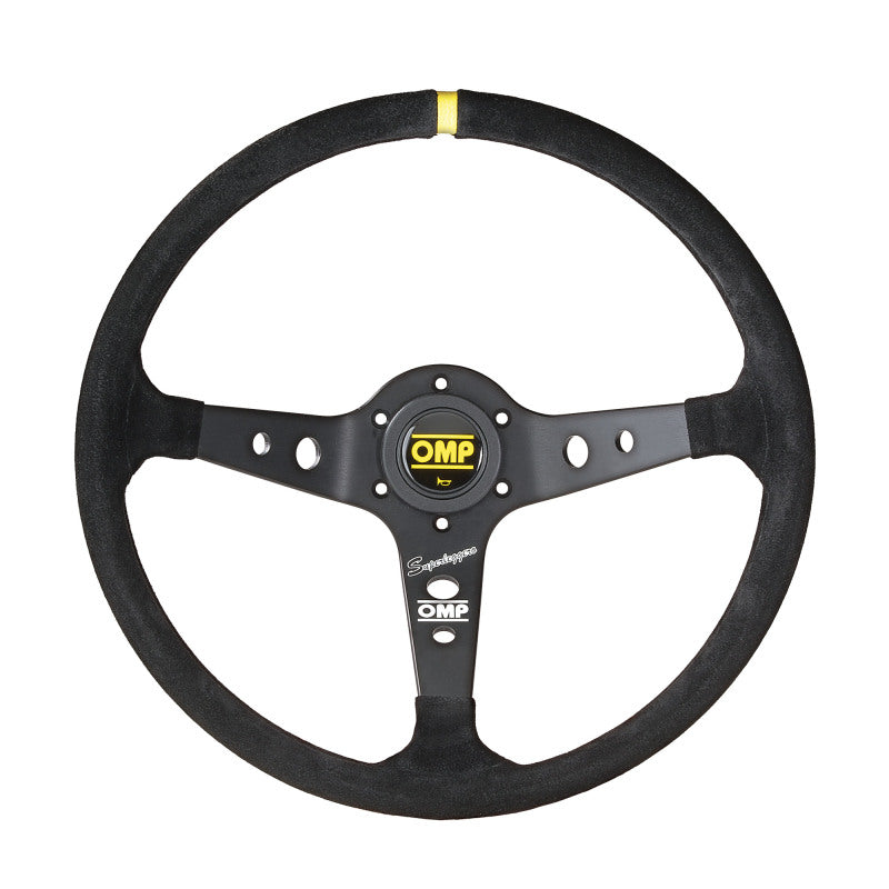 OMP Corsica Steering Wheel - Black Suede/Black Anodized Spokes (OD0-2034-071)