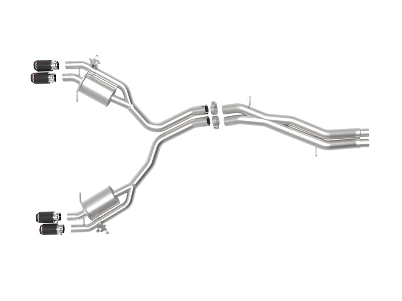 aFe 2018-2020 Audi RS5 Coupe MACH Force-Xp 3in to 2.5in 304 Stainless Steel Axle-Back Exhaust System-Quad Carbon Tips - photo 3